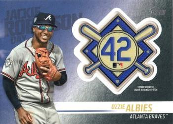 2018 Topps Update - Jackie Robinson Day Manufactured Patch #JRP-OA Ozzie Albies Front