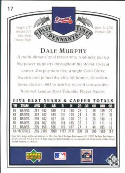 2005 UD Past Time Pennants #17 Dale Murphy Back