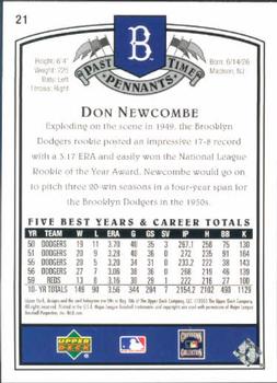 2005 UD Past Time Pennants #21 Don Newcombe Back