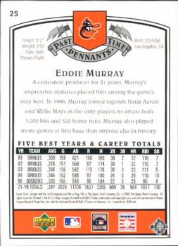 2005 UD Past Time Pennants #25 Eddie Murray Back