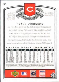 2005 UD Past Time Pennants #30 Frank Robinson Back