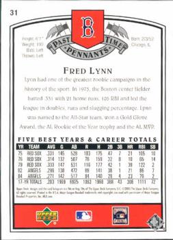 2005 UD Past Time Pennants #31 Fred Lynn Back