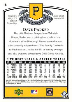 2005 UD Past Time Pennants #18 Dave Parker Back