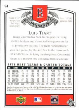 2005 UD Past Time Pennants #54 Luis Tiant Back
