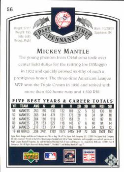 2005 UD Past Time Pennants #56 Mickey Mantle Back