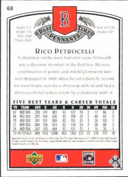 2005 UD Past Time Pennants #68 Rico Petrocelli Back