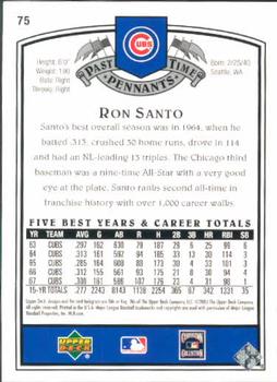 2005 UD Past Time Pennants #75 Ron Santo Back