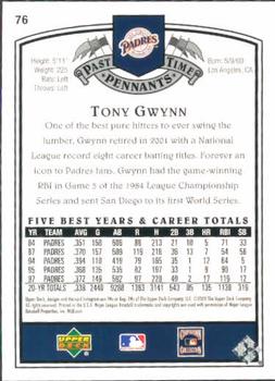 2005 UD Past Time Pennants #76 Tony Gwynn Back