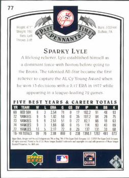 2005 UD Past Time Pennants #77 Sparky Lyle Back