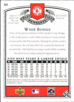 2005 UD Past Time Pennants #84 Wade Boggs Back