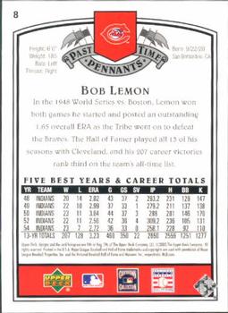 2005 UD Past Time Pennants #8 Bob Lemon Back