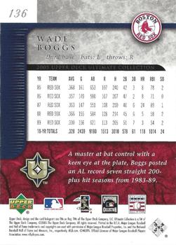 2005 Upper Deck Ultimate Collection #136 Wade Boggs Back