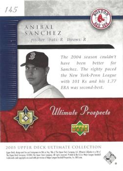 2005 Upper Deck Ultimate Collection #145 Anibal Sanchez Back