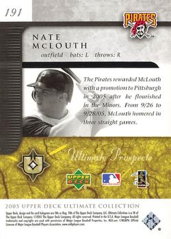2005 Upper Deck Ultimate Collection #191 Nate McLouth Back