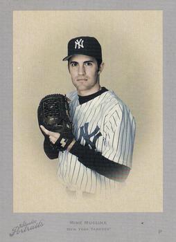 2005 Donruss Studio - Portraits Leather & Lumber Blue #SP-56 Mike Mussina Front