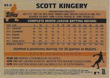 2018 Topps Update - 1983 Topps Baseball 35th Anniversary Blue #83-3 Scott Kingery Back