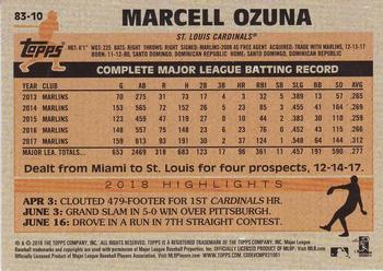 2018 Topps Update - 1983 Topps Baseball 35th Anniversary Blue #83-10 Marcell Ozuna Back