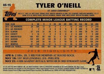 2018 Topps Update - 1983 Topps Baseball 35th Anniversary Blue #83-15 Tyler O'Neill Back