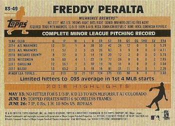 2018 Topps Update - 1983 Topps Baseball 35th Anniversary Blue #83-49 Freddy Peralta Back