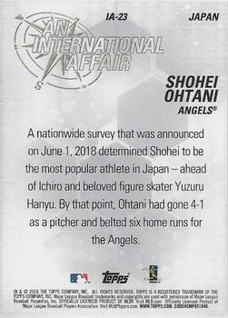 2018 Topps Update - An International Affair Blue #IA-23 Shohei Ohtani Back
