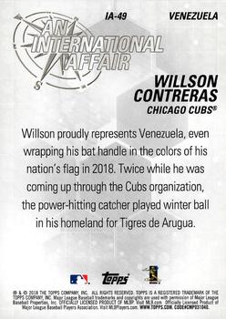 2018 Topps Update - An International Affair Blue #IA-49 Willson Contreras Back