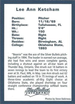1994 Colorado Silver Bullets #NNO Lee Ann Ketcham Back