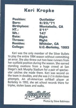 1994 Colorado Silver Bullets #NNO Keri Kropke Back