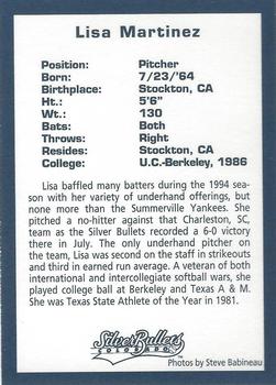 1994 Colorado Silver Bullets #NNO Lisa Martinez Back
