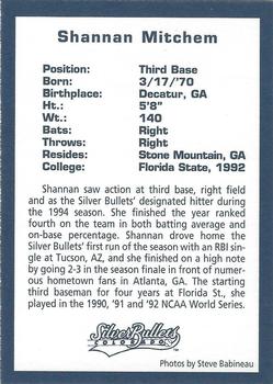 1994 Colorado Silver Bullets #NNO Shannon Mitchem Back