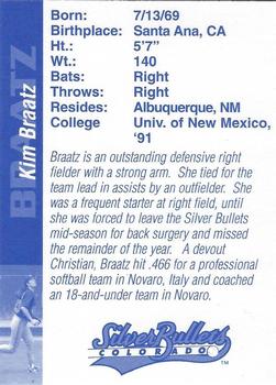 1995 Colorado Silver Bullets #NNO Kim Braatz Back