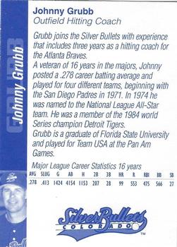 1995 Colorado Silver Bullets #NNO Johnny Grubb Back
