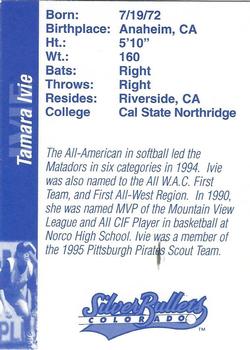 1995 Colorado Silver Bullets #NNO Tamara Ivie Back