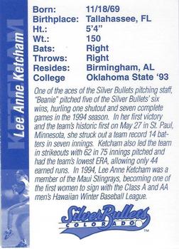 1995 Colorado Silver Bullets #NNO Lee Ann Ketcham Back