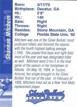 1995 Colorado Silver Bullets #NNO Shannon Mitchem Back