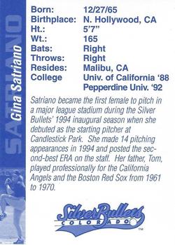 1995 Colorado Silver Bullets #NNO Gina Satriano Back