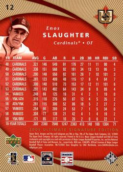 2005 UD Ultimate Signature Edition #12 Enos Slaughter Back