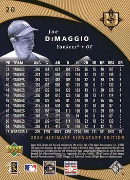 2005 UD Ultimate Signature Edition #20 Joe DiMaggio Back