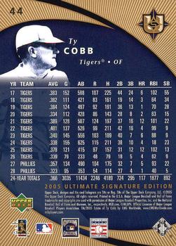 2005 UD Ultimate Signature Edition #44 Ty Cobb Back