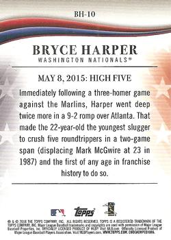 2018 Topps Update - Bryce Harper Highlights Black #BH-10 Bryce Harper Back