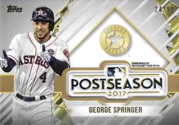 2018 Topps Update - MLB Postseason Logo Manufactured Patch Gold #PSL-GS George Springer Front