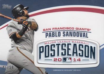 2018 Topps Update - MLB Postseason Logo Manufactured Patch Blue #PSL-PS Pablo Sandoval Front