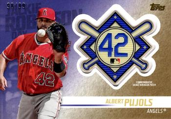 2018 Topps Update - Jackie Robinson Day Manufactured Patch Gold #JRP-AP Albert Pujols Front