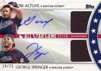 2018 Topps Update - All-Star Stitches Dual Autograph #SSD-AS Jose Altuve / George Springer Front