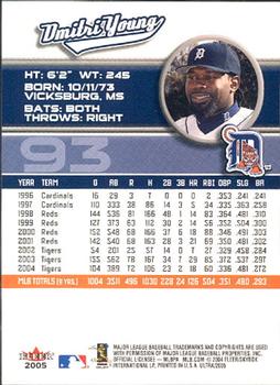2005 Ultra #93 Dmitri Young Back