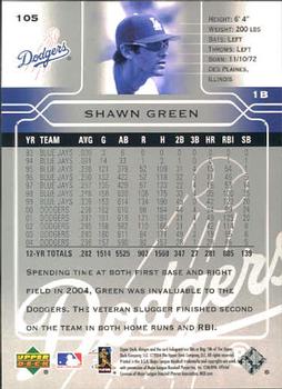 2005 Upper Deck #105 Shawn Green Back