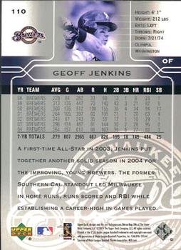 2005 Upper Deck #110 Geoff Jenkins Back