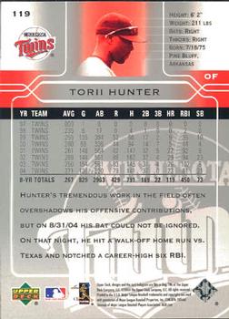 2005 Upper Deck #119 Torii Hunter Back