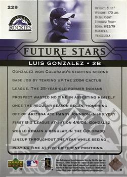 2005 Upper Deck #229 Luis Gonzalez Back