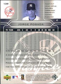 2005 Upper Deck #139 Jorge Posada Back