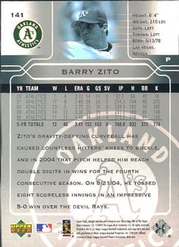 2005 Upper Deck #141 Barry Zito Back